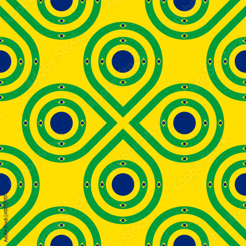 loop pattern of brazil flag. circle background. vector illustration