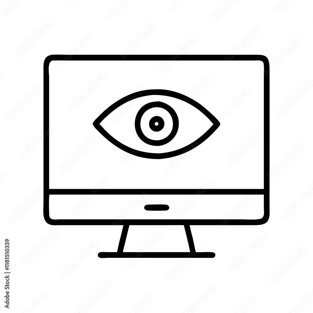 monitor privacy screen icon, office line art, office vector - simple black line art icon of monitor privacy screen perfect for logos, and office-themed designs. monitor privacy screen icon, office line art, office vector - simple black line art icon of monitor privacy screen perfect for logos, and office-themed designs.