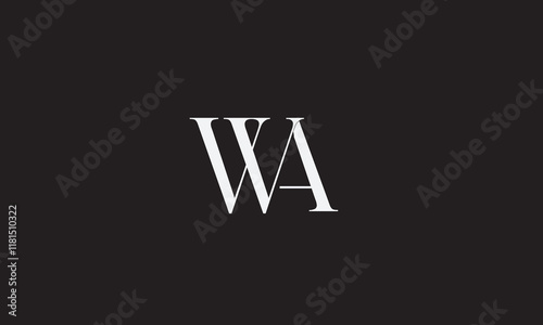 WA, AW , A , W , Abstract Letters Logo Monogram