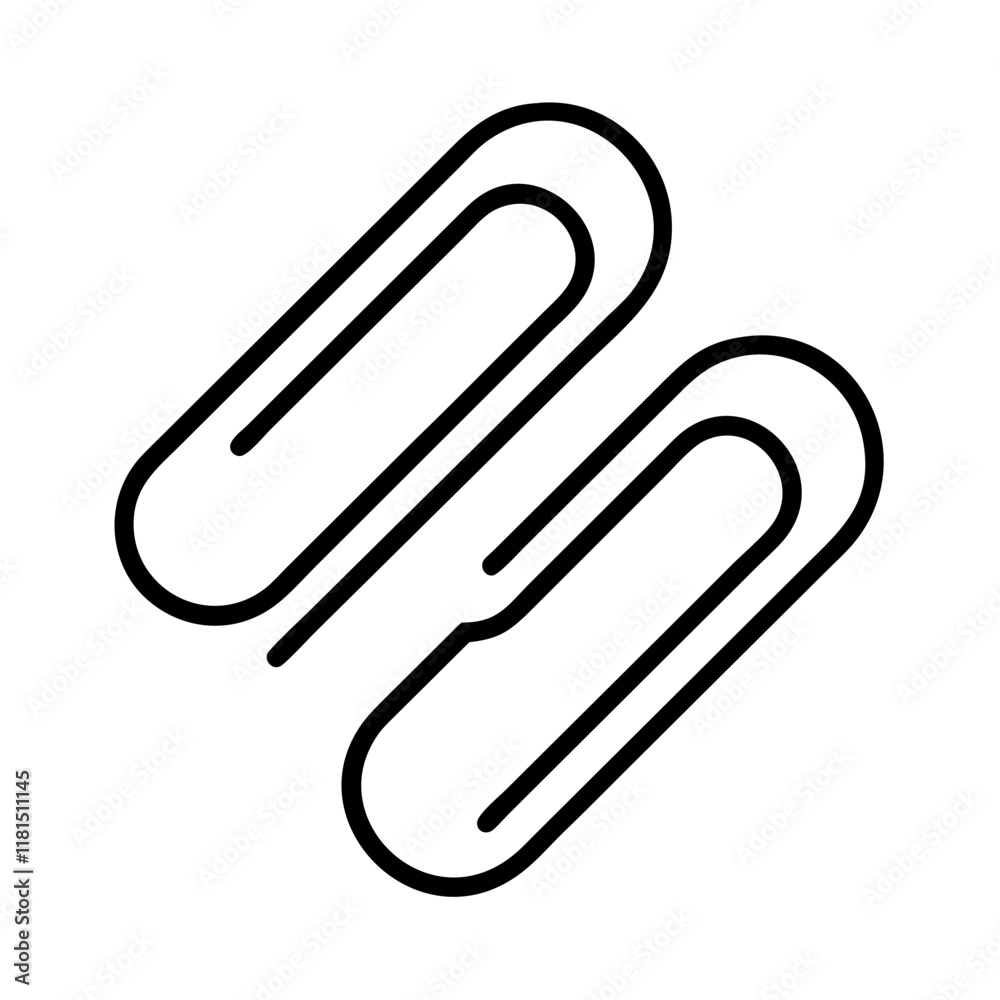 paper clips icon, office line art, office vector - simple black line art icon of paper clips perfect for logos, and office-themed designs. paper clips icon, office line art, office vector - simple black line art icon of paper clips perfect for logos, and office-themed designs.