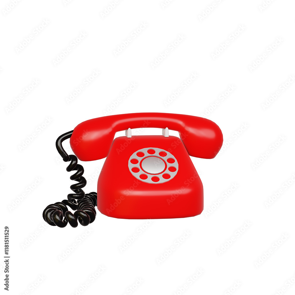 Retro phone on white background. 3d render. Retro phone on white background. 3d render.