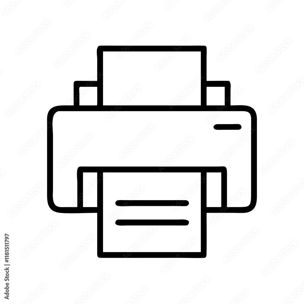 printer icon, office line art, office vector - simple black line art icon of printer perfect for logos, and office-themed designs. printer icon, office line art, office vector - simple black line art icon of printer perfect for logos, and office-themed designs.