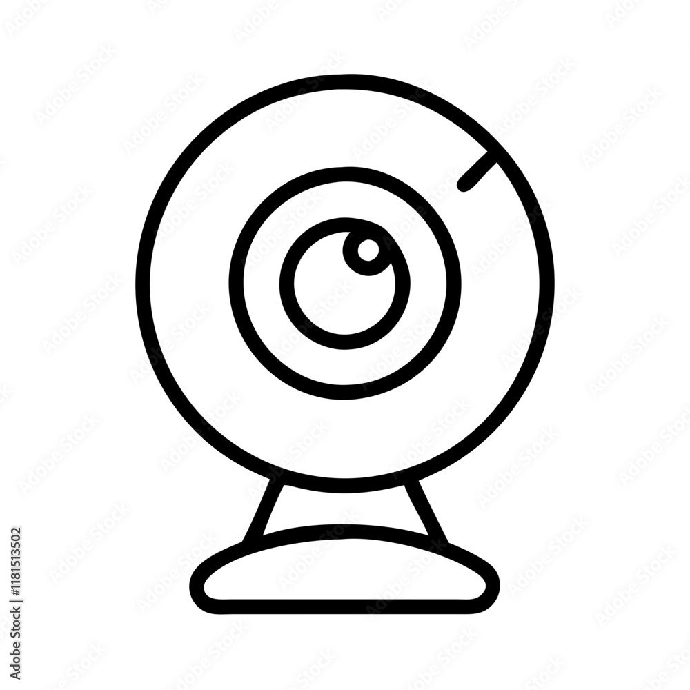 webcam icon, office line art, office vector - simple black line art icon of webcam perfect for logos, and office-themed designs. webcam icon, office line art, office vector - simple black line art icon of webcam perfect for logos, and office-themed designs.
