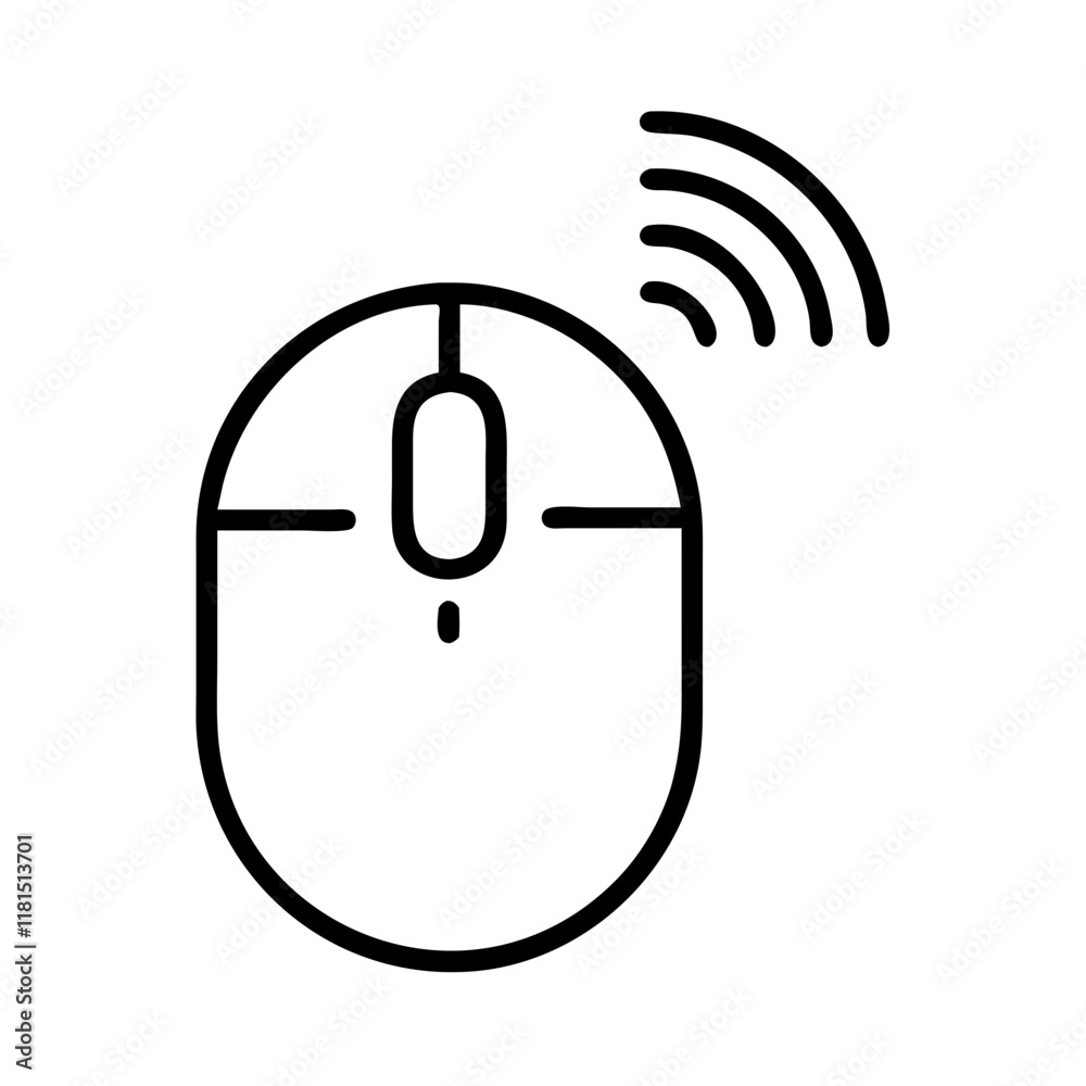 wireless mouse icon, office line art, office vector - simple black line art icon of wireless mouse perfect for logos, and office-themed designs. wireless mouse icon, office line art, office vector - simple black line art icon of wireless mouse perfect for logos, and office-themed designs.