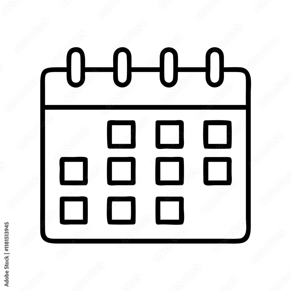 calendar icon, office line art, office vector - simple black line art icon of calendar perfect for logos, and office-themed designs. calendar icon, office line art, office vector - simple black line art icon of calendar perfect for logos, and office-themed designs.