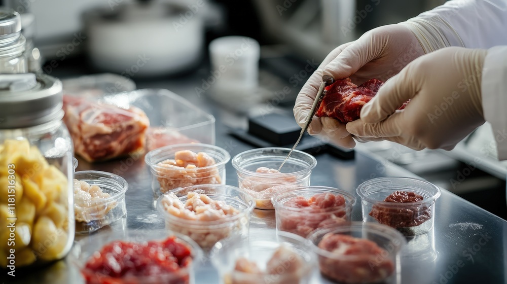 Food science and laboratory research with microscopes, test tubes and organic ingredients. Food science and laboratory research with microscopes, test tubes and organic ingredients.