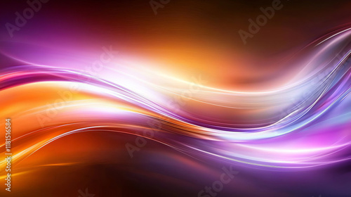 Abstract Colorful Gradient Waves Transitioning from Deep Purple to Bright Orange