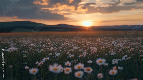 Wallpaper Mural Beautiful floral background. Fresh chamomile field. Beauty of spring nature Torontodigital.ca