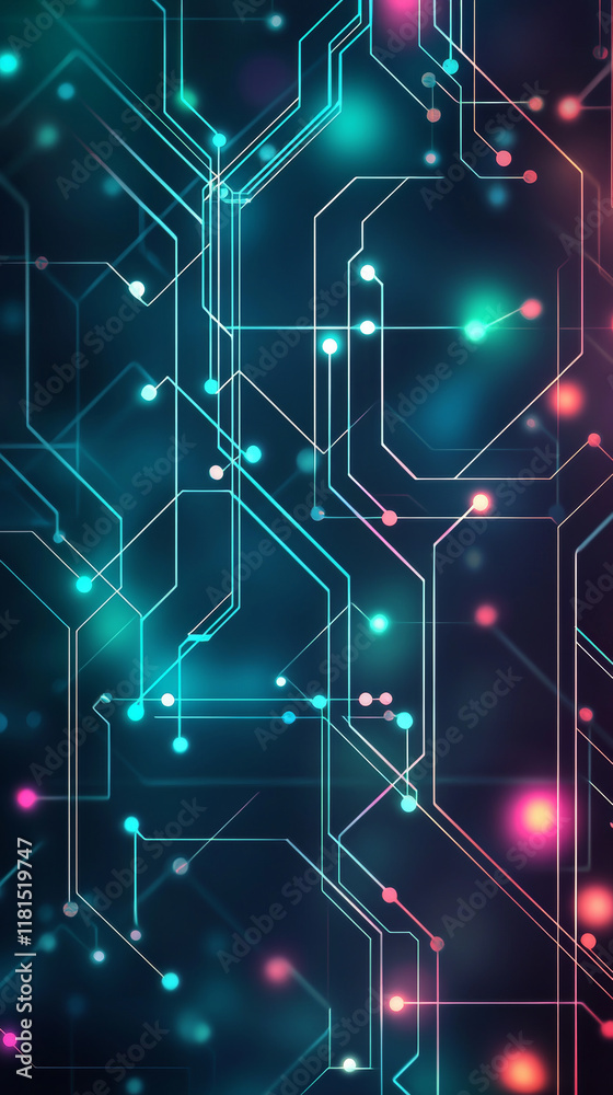 Abstract Tech Background with Blurred LinkedIn Magnet and Gradient Design Abstract Tech Background with Blurred LinkedIn Magnet and Gradient Design