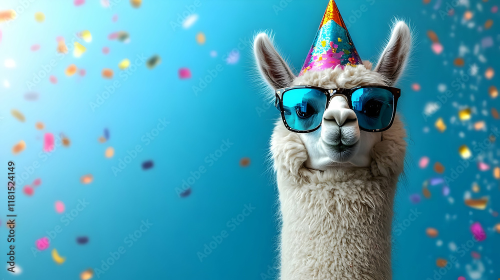 Fototapeta premium Party Animal: Sunglasses, Confetti, Fun