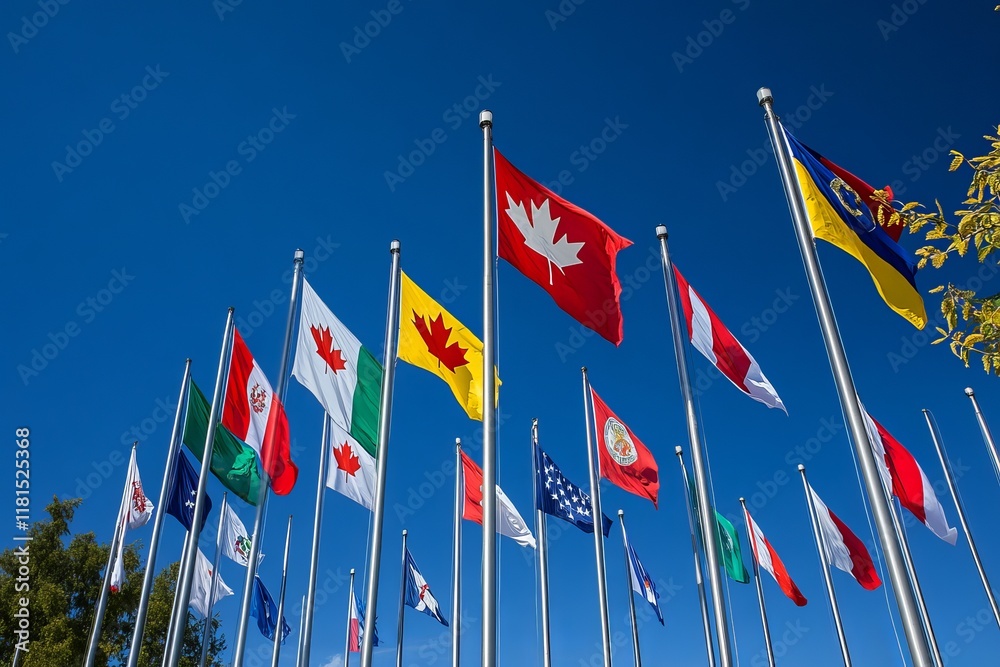 Obraz premium USA and Canada flag.