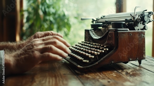 Crafting stories with each keystroke on a vintage typewriter