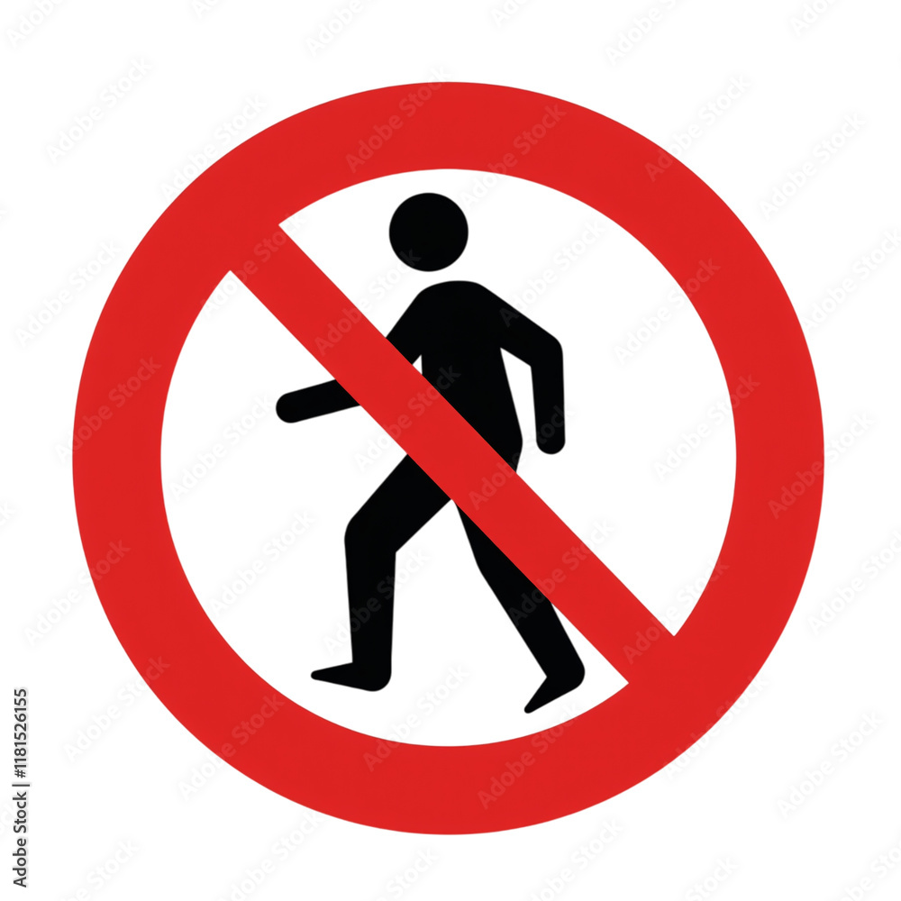 No Pedestrian Sign Isolated on a Transparent Background (PNG). No Pedestrian Sign Isolated on a Transparent Background (PNG).