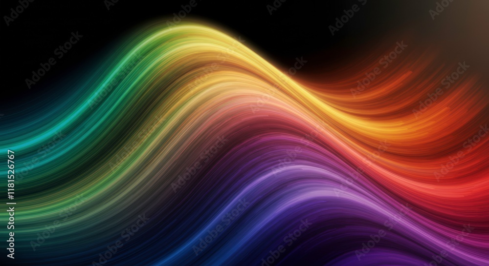 Rainbow Wave Abstract: A vibrant, dynamic abstract artwork featuring flowing, multicolored waves of light, creating a mesmerizing and energetic visual spectacle. Rainbow Wave Abstract: A vibrant, dynamic abstract artwork featuring flowing, multicolored waves of light, creating a mesmerizing and energetic visual spectacle.
