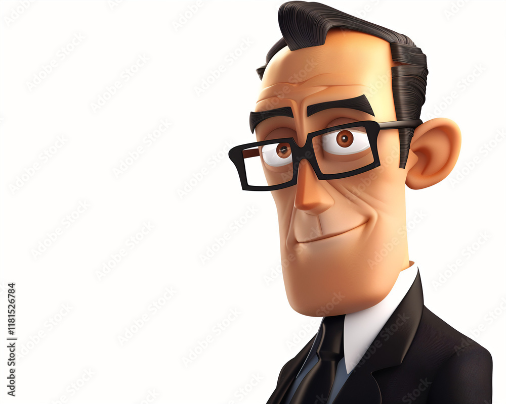 3D Cartoon Businessman Illustration with Glasses in Suit | Professional Character Design for Marketing and Branding 3D Cartoon Businessman Illustration with Glasses in Suit | Professional Character Design for Marketing and Branding