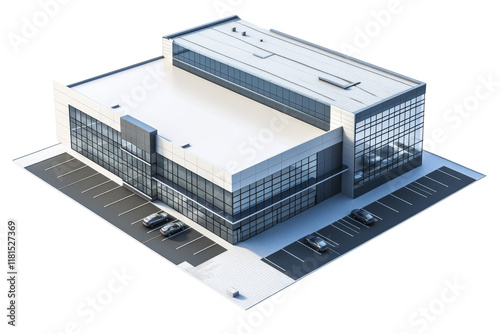 Modern Commercial Building Exterior 3D Rendering