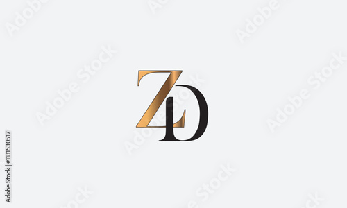 ZD, DZ , D , Z , Abstract Letters Logo Monogram	
