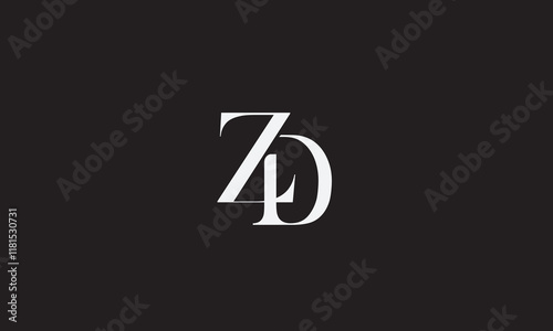 ZD, DZ , D , Z , Abstract Letters Logo Monogram	