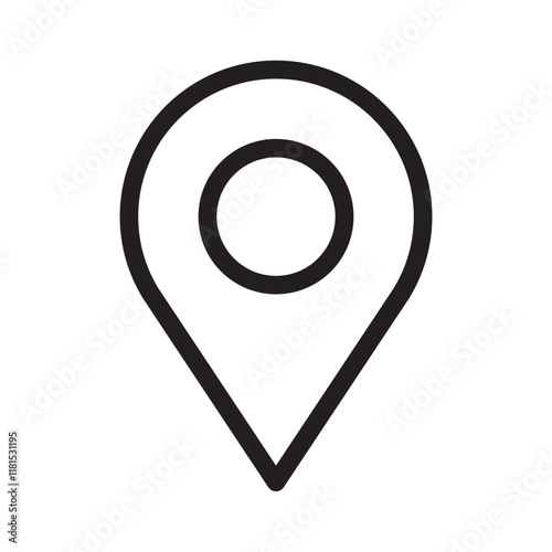 Pin, pin maps, maps symbol, location outline icons, minimalist vector illustration, simple concept, Isolated on white background Free Download Pin, pin maps, maps symbol, location outline icons, minimalist vector illustration, simple concept, Isolated on white background - GFXLoad