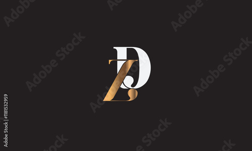 ZD, DZ , D , Z , Abstract Letters Logo Monogram	