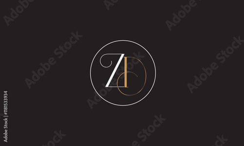 ZD, DZ , D , Z , Abstract Letters Logo Monogram	