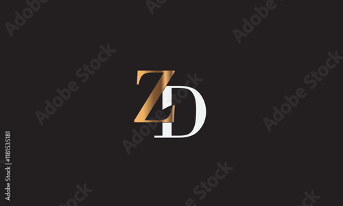 ZD, DZ , D , Z , Abstract Letters Logo Monogram	