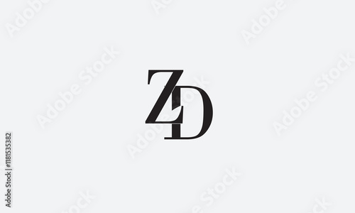 ZD, DZ , D , Z , Abstract Letters Logo Monogram	