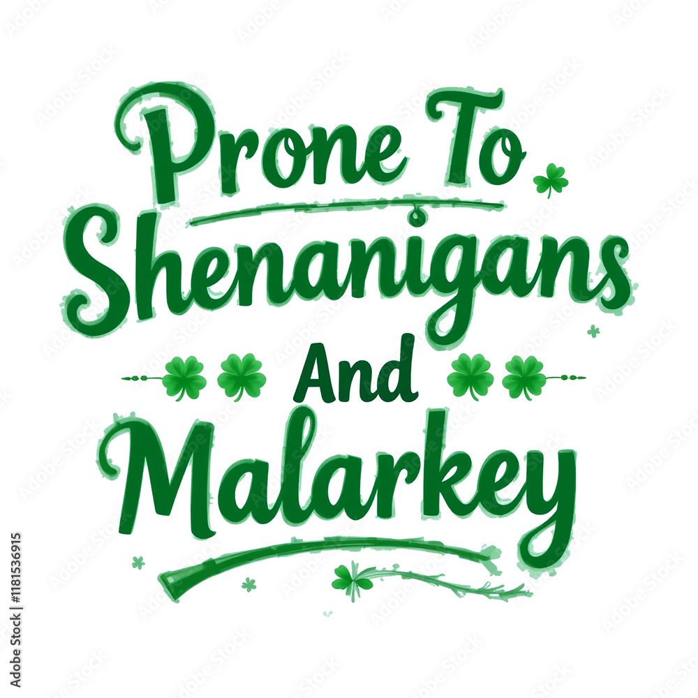 Fototapeta premium Green typography St. Patrick's Day theme