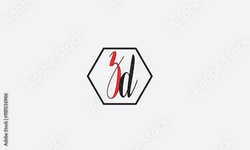 ZD, DZ , D , Z , Abstract Letters Logo Monogram	