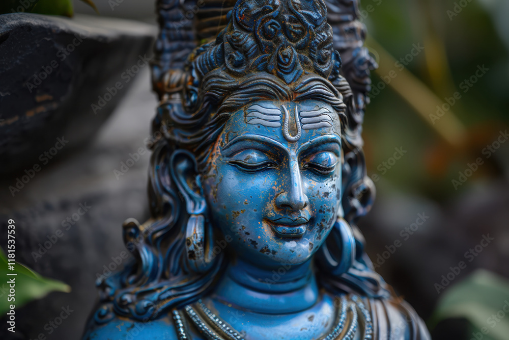 close up horizontal image of a lord shiva statue close up horizontal image of a lord shiva statue