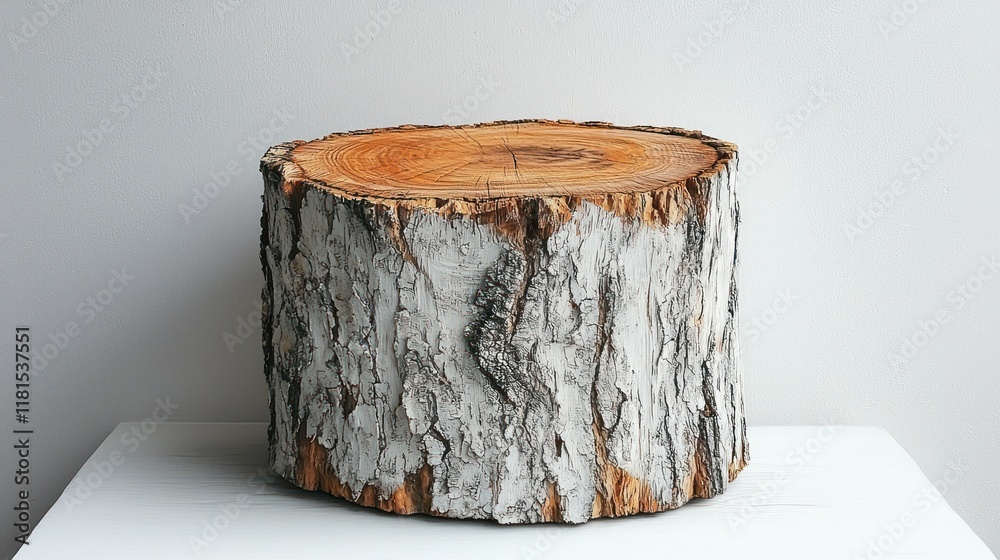 Fototapeta premium Rustic Birch Wood Tree Stump Slice