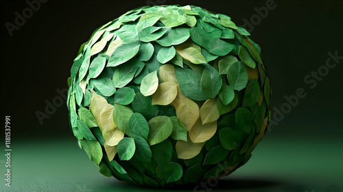 Green Sphere Covered with L...