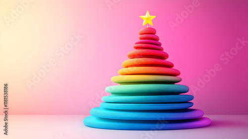 Rainbow Christmas Tree with...