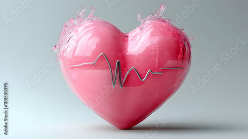 Pink Heart Beats with Vital...