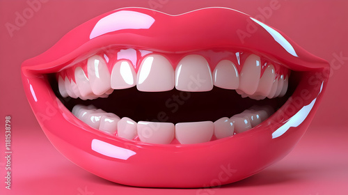 Pink Lips Smile Shows Healt...
