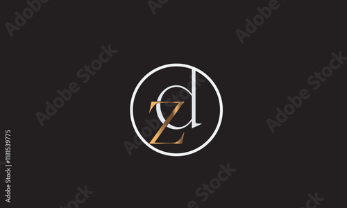 ZD, DZ , D , Z , Abstract Letters Logo Monogram	
