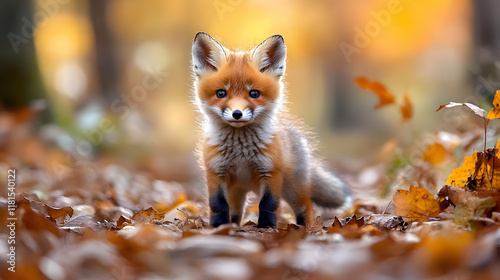 Red Fox Cub Explores Autumn...