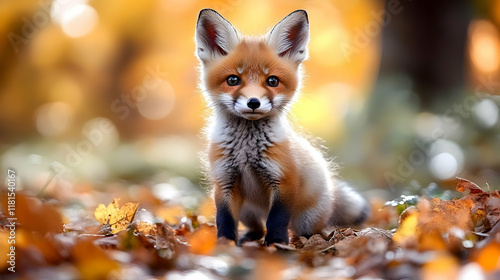 Red Fox Cub Explores Autumn...