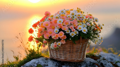 Flowers Basket Blooms with ...