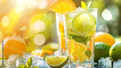 The spirit of summertime delight is captured in this citrus based refresh enjoyed on a sunny day photo