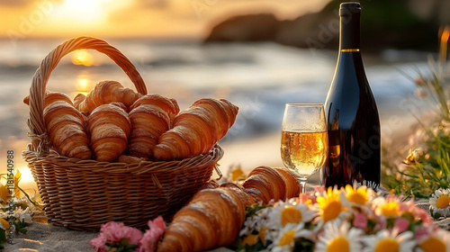 Beach Picnic: Croissants, W...