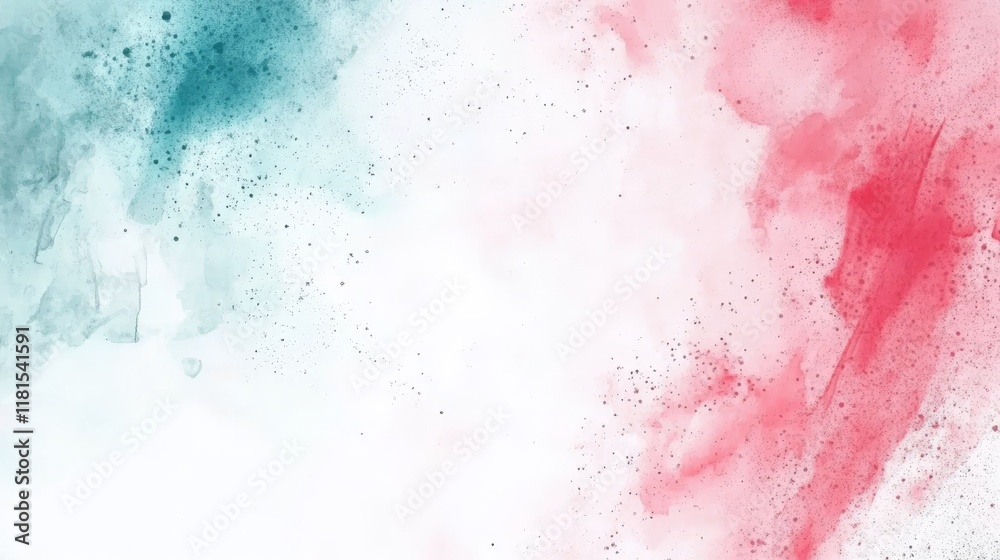 Fototapeta premium Abstract Watercolor Splash Teal and Pink Composition, Watercolor Texture, Artistic Background Watercolor, Abstract art