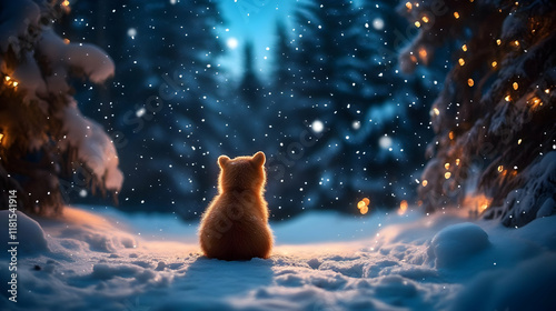 Little Animal Sits in Snow ...