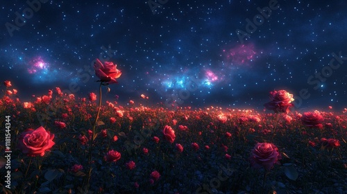 Close-up of vibrant roses with delicate petals glowing