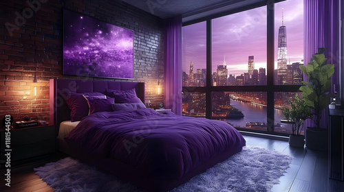 Purple Bedroom Design Enhan...