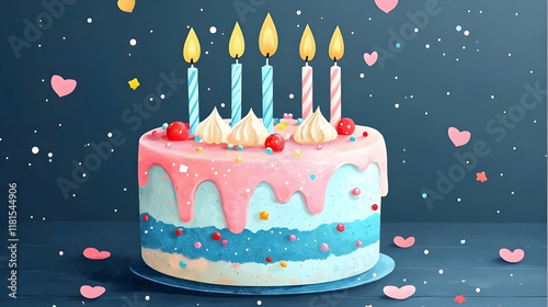 Birthday Cake Decorated wit...