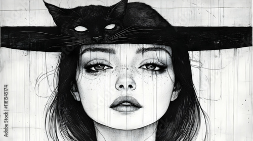 Black Cat Rests on Woman: A...