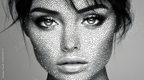 Face Art Shows Dots Pattern...