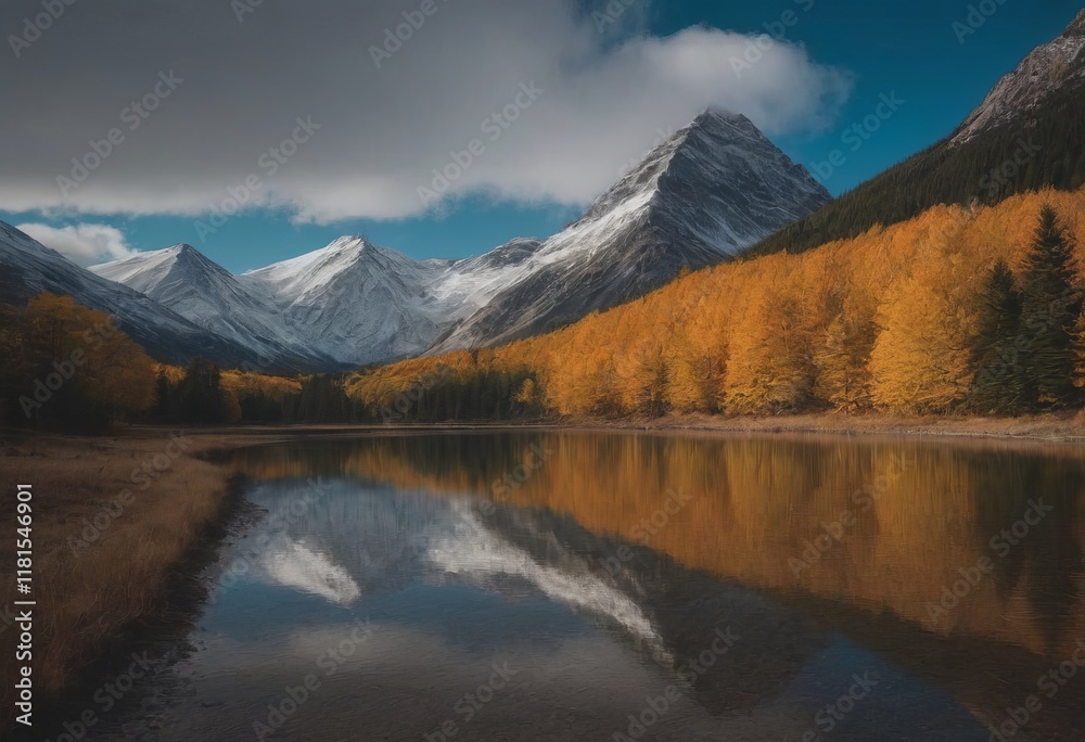 mountain river beautiful landscape, realistic illustration mountain river beautiful landscape, realistic illustration