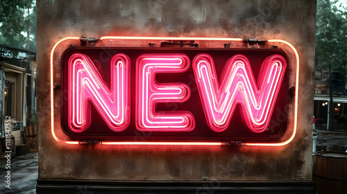 Neon Sign Illuminates Urban...